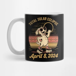 Total Solar Ecllipse 2024 - Cool Dog Retro Style Mug